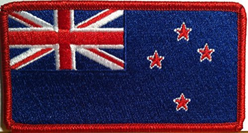 New Zealand Flag Embroidered Patch with Hook  and  Loop Travel Morale Patriotic MC Biker Shoulder Red Border Emblem 8