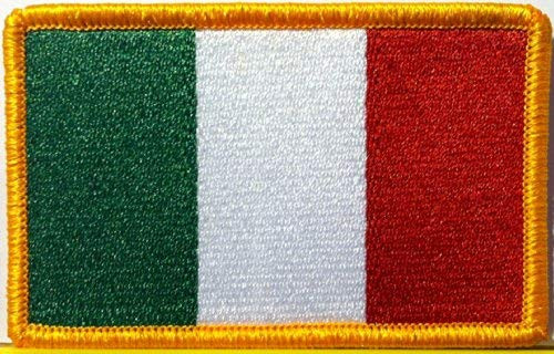 Italy Flag Embroidered Patch with Hook  and  Loop Travel Morale Patriotic MC Biker Shoulder Gold Border Italian Emblem 7