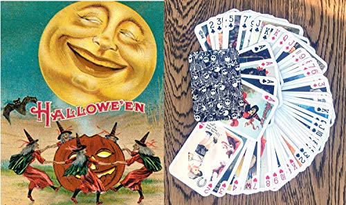 FlonzGift Halloween Playing Cards Poker Deck 55 Cards All Different Vintage Halloween Cards Reprint FlonzGift Halloween Playing Cards Poker Deck 55 Cards All Different Vintage Halloween Cards Reprint
