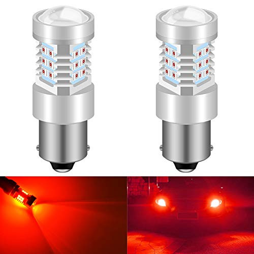 KATUR 1156 BA15S 1141 P21W 7056 LED Bulbs High Power 2835 21 Chipsets Super Bright with Projector Replacement for Tail Lights Brake Lights Turn Signal Lights Brilliant Red  Pack of 2
