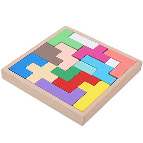 Gransun Color Recognition Stacker  Building Block Toy  15Pcs Set Natural Solid Wood Firm for Toddlers Kids Rubik s Cube Puzzle Building Blocks