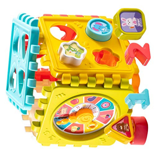 Toyvian Stacking Blocks Toys Toddler Geometric Shapes Sorter Stacking Puzzles Games Preschool Educational Toys