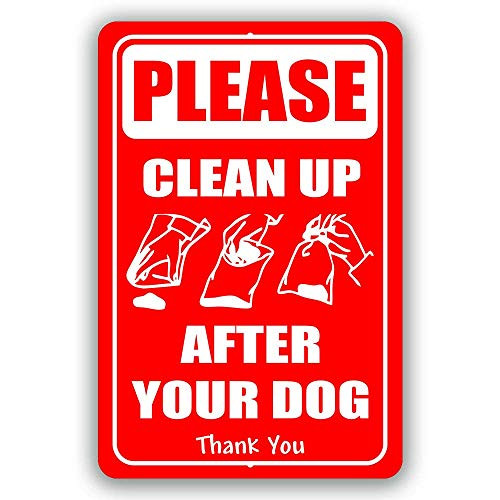 Hopes s Clean Up After Your Dog Warning Yard Signs Tresspassing Sign Indoor and Outdoor use 8 X 12 Inch
