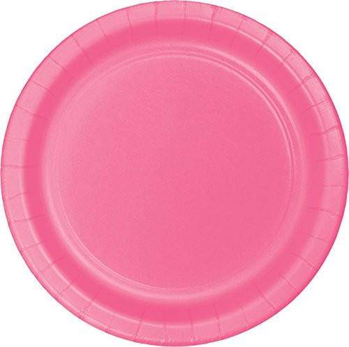 Creative Converting Touch of Color 24 Count Paper Lunch Plates, Candy Pink