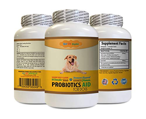 Dog probiotics - PROBIOTIC AID for Dogs - Best Healthy Digestive System - Immune Support - Beef Flavor - Dog acidophilus - 1 Bottle 60 Treats Dog probiotics - PROBIOTIC AID for Dogs - Best Healthy Digestive System - Immune Support - Beef Flavor - Dog acidophilus - 1 Bottle 60 Treats