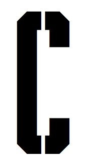 16x20 Large Army Block Letter Stencil from 4 Ply Mat Board -Army Block Letter C