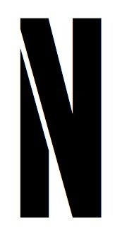 16x20 Large Army Block Letter Stencil from 4 Ply Mat Board -Army Block Letter N