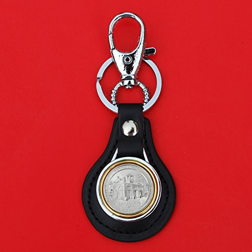 US 2016 West Virginia Harpers Ferry National Historical Park Quarter BU Uncirculated Coin Gold Silver Two Tone Leather Key Chain Ring NEW - America the Beautiful US 2016 West Virginia Harpers Ferry National Historical Park Quarter BU Uncirculated Coin Gold Silver Two Tone Leather Key Chain Ring NEW - America the Beautiful