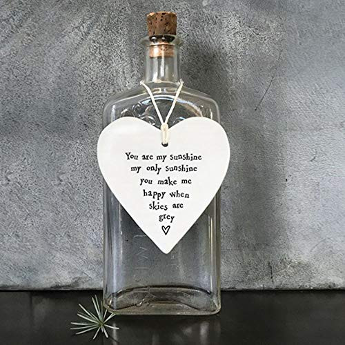 East of India Heart - You are my sunshine my only sunshine you make me happy when skies are grey by Little Something Gifts