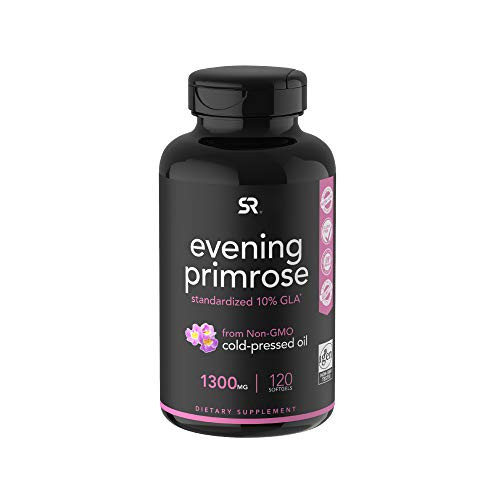 Evening Primrose Oil  1300mg  120 Liquid Softgels ~ Cold-Pressed with No fillers or Artificial Ingredients ~ Non-GMO  and  Gluten Free