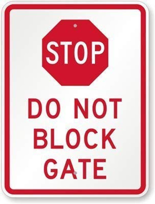 Metal Tin Sign Stop Do Not Block Gate Sign Metal Aluminum Sign for Wall Art 8x12 Inch