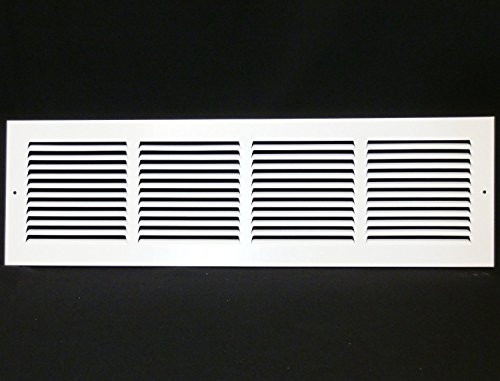 24"w X 6"h Steel Return Air Grilles - Sidewall and Ceiling - HVAC DUCT COVER - White [Outer Dimensions: 25.75"w X 7.75"h]