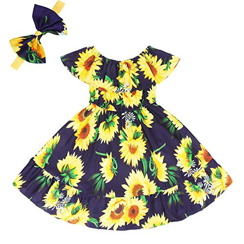 Girls Floral Ruffle Dress Kids Cold Shoulder Flutter Maxi Dress Party Summer Girl Clothes Sleeveless Boho Sundress Toddlers Beach Long Dress Sunflower Navy 02 5-6 Years Girls Floral Ruffle Dress Kids Cold Shoulder Flutter Maxi Dress Party Summer Girl Clothes Sleeveless Boho Sundress Toddlers Beach Long Dress Sunflower Navy 02 5-6 Years