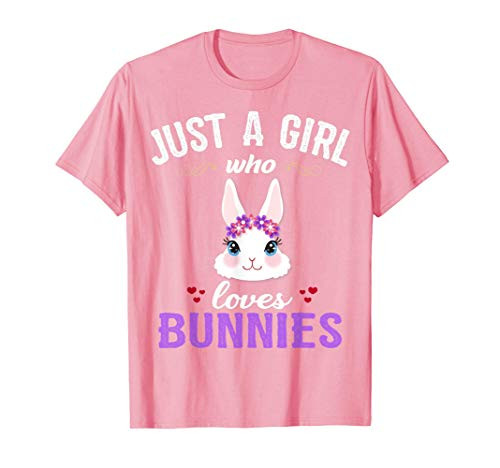 Just A Girl Who Loves Bunnies T-Shirt Gift For Girls Kids T-Shirt