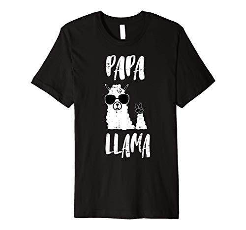 Funny Papa Llama Daddy Cute First Fathers Day Outfit Premium T-Shirt
