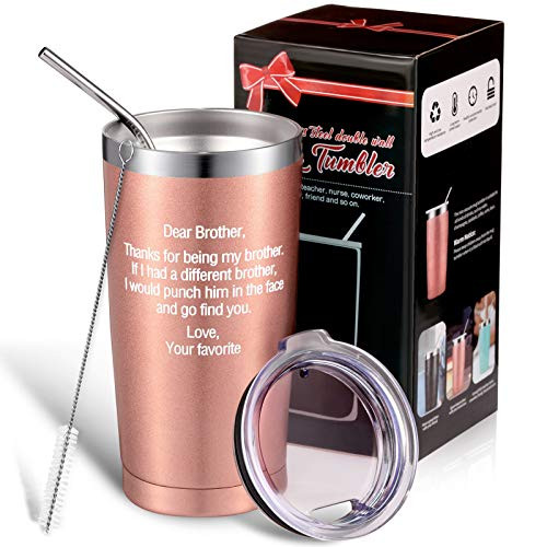 Brother Gifts from Brother Sister Thanks for Being My Brother Funny Graduation Birthday Christmas Gifts for Friend Brother Sibling 20 oz Stainless Steel Travel Tumbler Brother Gifts from Brother Sister Thanks for Being My Brother Funny Graduation Birthday Christmas Gifts for Friend Brother Sibling 20 oz Stainless Steel Travel Tumbler