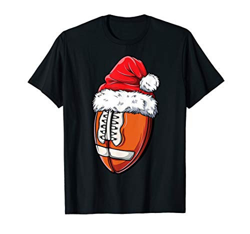 Christmas Football Ball Santa Hat Funny Sport Xmas Boys Men T-Shirt Christmas Football Ball Santa Hat Funny Sport Xmas Boys Men T-Shirt