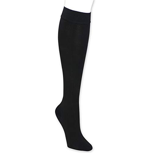 Classic Black Knee High Graduated Closed Toe Compression Socks 15-20 mmHg For Women and Men  Single Pair Of Therapeutic  Occupational  Diabetic  Travel Knee-High Compression Socks  Small  Medium   Black