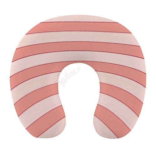 Airplane Neck Pillow for Traveling - Pink Stripes Memory Foam  Adjustable Travel Pillows for Sleeping - Soft Head Rest   Neck Support Airplane Neck Pillow for Traveling - Pink Stripes Memory Foam  Adjustable Travel Pillows for Sleeping - Soft Head Rest   Neck Support