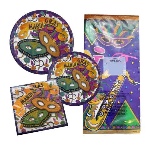 Mardi Gras Plastic Tablecloth, 84" x 54"