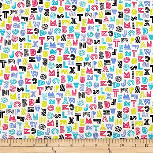 Camelot Quilt Fabrics MOD Blocks Block Letters Quilt Fabric  Multicolor  Quilt Fabric By The Yard
