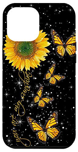 iPhone 12 Pro Max You Are My Sunshine Vintage Sunflower and Monarch Butterfly Case