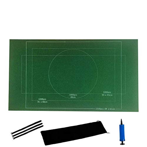 Doublelift Jigsaw Puzzle Roll Mat  Puzzle Storage Felt Mat Puzzle Saver  Use Up To 3000 Pieces Of Puzzles  Environmental Friendly Material for Jigsaw Puzzle Player  with Drawstring Storage Bag  Green-1500 pieces-26.50  x46.46
