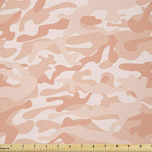 Ambesonne Camouflage Fabric by The Yard Camouflage Pattern with Abstract Soft Color Splashes Design Fashion Print Stretch Knit Fabric for Clothing Sewing and Arts Crafts 1 Yard Salmon Peach Ambesonne Camouflage Fabric by The Yard Camouflage Pattern with Abstract Soft Color Splashes Design Fashion Print Stretch Knit Fabric for Clothing Sewing and Arts Crafts 1 Yard Salmon Peach