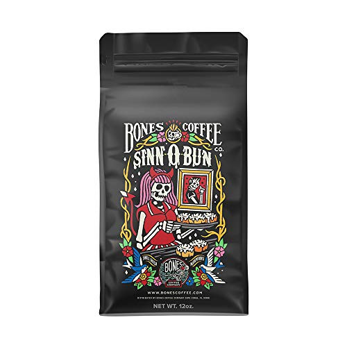 Bones Coffee Company Flavored Coffee Beans Sinn-O-Bun Whole Bean Coffee for Cold Brew Coffee Low Acid Medium Roast Gourmet Coffee Beans in Cinnamon Roll Flavor Whole Bean Bones Coffee Company Flavored Coffee Beans Sinn-O-Bun Whole Bean Coffee for Cold Brew Coffee Low Acid Medium Roast Gourmet Coffee Beans in Cinnamon Roll Flavor Whole Bean