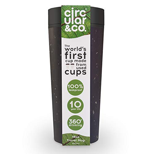 Circular and Co. - World s First Reusable Travel Mug Made from Recycled Coffee Cups  Cosmic Black on Cosmic Black  16oz