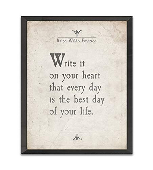 Write it on your heart - Ralph Waldo Emerson Quote - Art Print - Unframed- Literary inspirational motivational sign  Birthday - Housewarming - Christmas gift  All Sizes