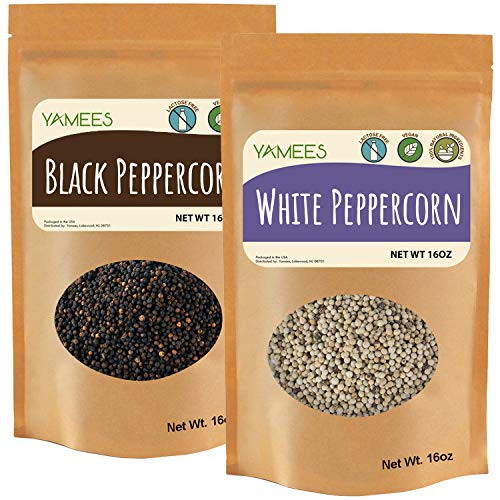 Yamees Peppercorns  Whole Peppercorns  Bulk Spices - Choose Your Custom Variety Pack - Black  White  Green  Pink  White Black