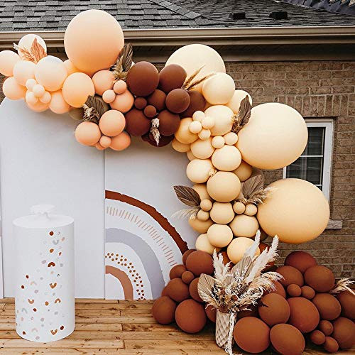 Macaron Coffee Balloon Arch Garland Kit-Macaron Coffee Balloon Orange Balloon Cuticolor Balloon 134Pcs for Birthday Gender Reveal Baby Shower Wedding Christmas and New Year Party Decoration.