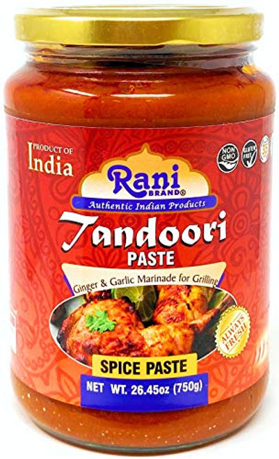Rani Tandoori Paste  No Colors  26.5oz  750g  Glass Jar ~ For Tandoori Chicken  Chicken Tikka  Paneer Tikka   All Natural   NON-GMO   Vegan   Gluten Free   Indian Origin  Cooking Spice Paste