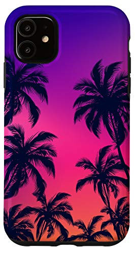 iPhone 11 Palm Trees Sunset Tropical Paradise Beach Coconut Palm Tree Case