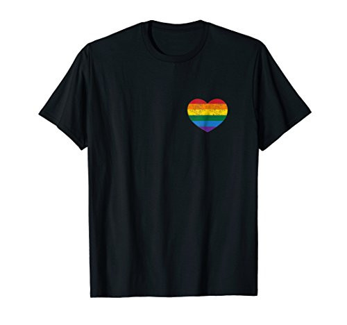 Vintage Distressed Gay Pride Heart T-shirt  gay flag shirt