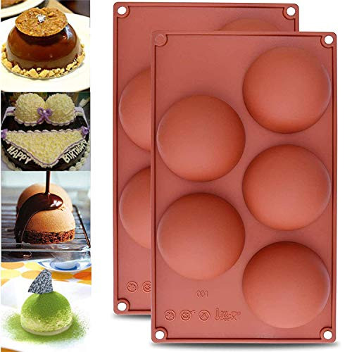 Hot Chocolate Bomb Mold Large Cocoa Bomb Molds Silicone Semi Sphere Mold  2 PCS