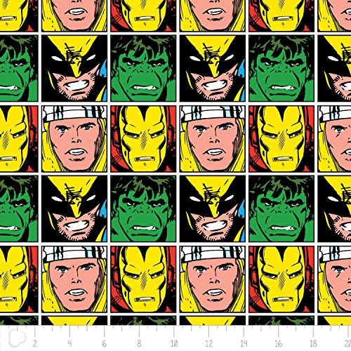 Marvel Immortals Blocks Premium Quality 100 percent Cotton Sold by The Yard.