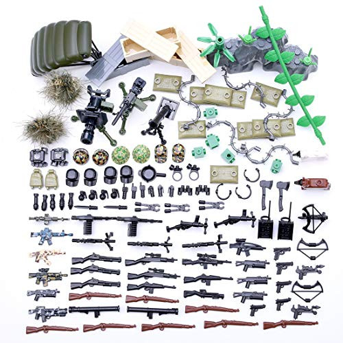 PeleusTech Mini Bricks Army Weapons and Accessories Set Compatile with Major Brand Weapons Accessories Military Building Blocks Toy - 150pcs