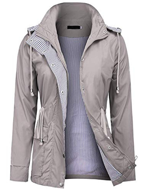 ZEGOLO Women s Rain Jacket Waterproof Hooded Lightweight Active Outdoor Raincoats