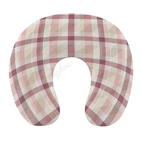 Airplane Neck Pillow for Traveling - Geometric Red Stripe Memory Foam  Adjustable Travel Pillows for Sleeping - Soft Head Rest   Neck Support Airplane Neck Pillow for Traveling - Geometric Red Stripe Memory Foam  Adjustable Travel Pillows for Sleeping - Soft Head Rest   Neck Support