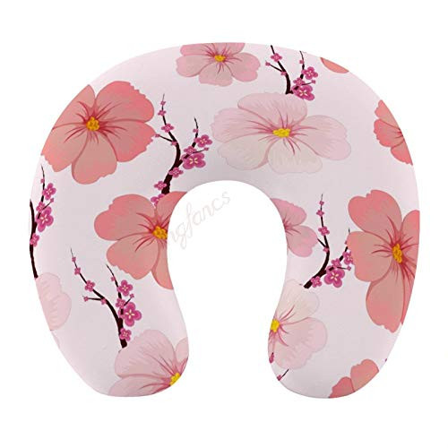 Airplane Neck Pillow for Traveling - Pink Poppy Petal Memory Foam  Adjustable Travel Pillows for Sleeping - Soft Head Rest   Neck Support Airplane Neck Pillow for Traveling - Pink Poppy Petal Memory Foam  Adjustable Travel Pillows for Sleeping - Soft Head Rest   Neck Support