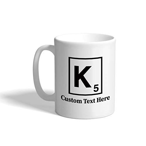 Custom Ceramic Coffee Mug 11 Ounces inchK inch Scrabble Initial Monogram Letter K White Tea Cup Personalized Text Here