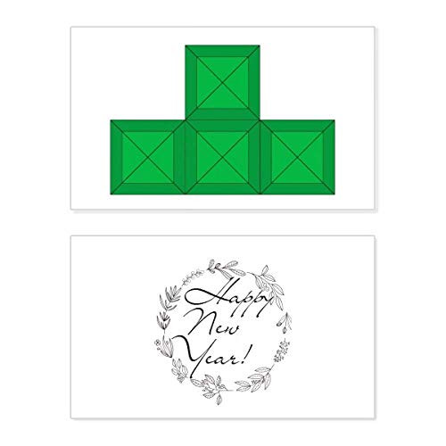 Classic Games Green Block New Year Festival Greeting Card Bless Message Present