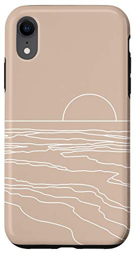 iPhone XR Beach Sunset Sun Abstract Minimalist Modern Neutral Beige Case