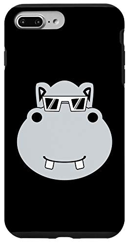 iPhone 7 Plus 8 Plus Cool And Cute Hippo Face With Sunglass Hippopotamus Gift Case