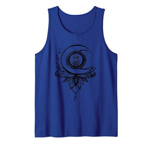 Mandala Lotus Sun Moon Boho Owl Shirt Tank Top