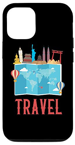 iPhone 12 12 Pro Travel The World - Take Map  and  Go Through Different Cities Case