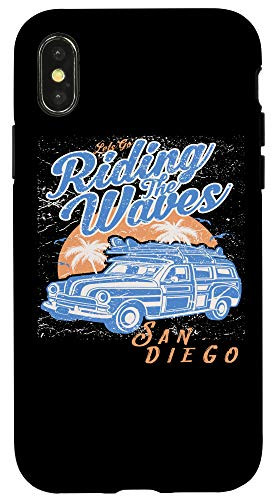 iPhone X XS Retro Travel Surf San Diego Vintage Cool Surf Van Gift Case