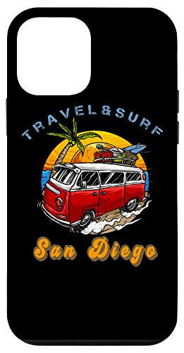 iPhone 12 mini Vintage Travel Surf San Diego Cool Retro Surf Van Gift Case